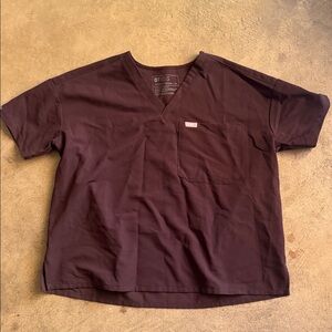 FIGS women’s boxy relaxed one pocket scrub top size XS ESPRESSO